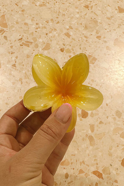 Frangipani Claw Clip - Yellow