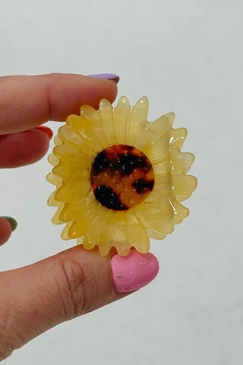 Single Sunflower Claw Clip - Yellow
