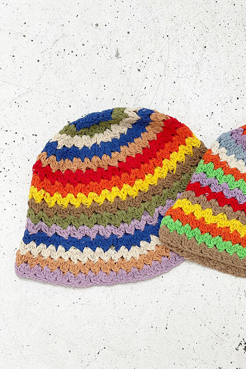Crochet Cotton Bucket Hat - Multi Primary