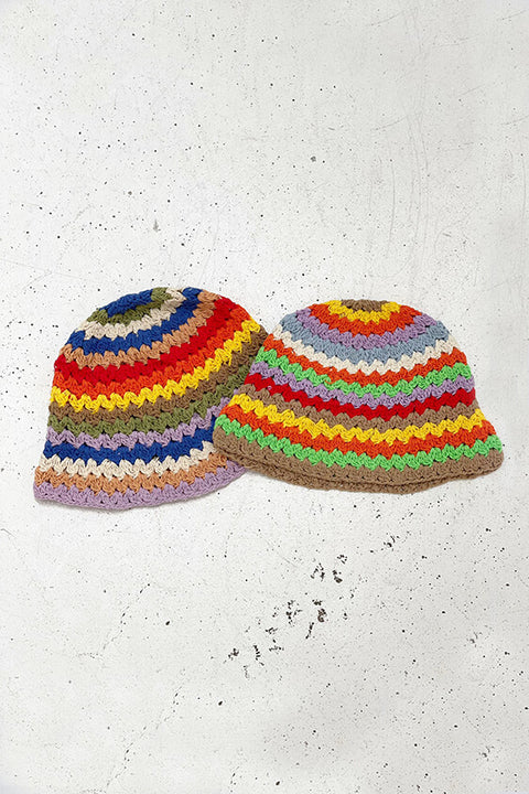 Crochet Cotton Bucket Hat - Multi Primary