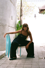 Noir Lace Maxi Slip - Black Lace