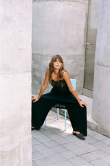 Noir Lace Maxi Slip - Black Lace