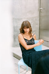 Noir Lace Maxi Slip - Black Lace