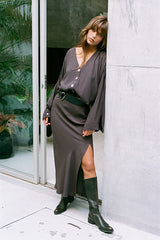 Maggie Long Sleeve Crop - Chocolate Fujiette