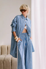 Safari Paperbag Pant - Blue & White Racer Stripe