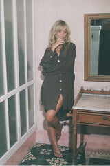 Classic Oversized Boyfriend Shirt - Chocolate Fujiette