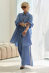 Safari Paperbag Pant - Blue & White Racer Stripe