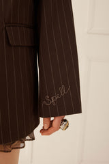 1998 Striped Blazer - Espresso Brown