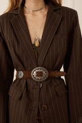 1998 Striped Blazer - Espresso Brown