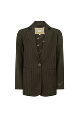 1998 Striped Blazer - Espresso Brown