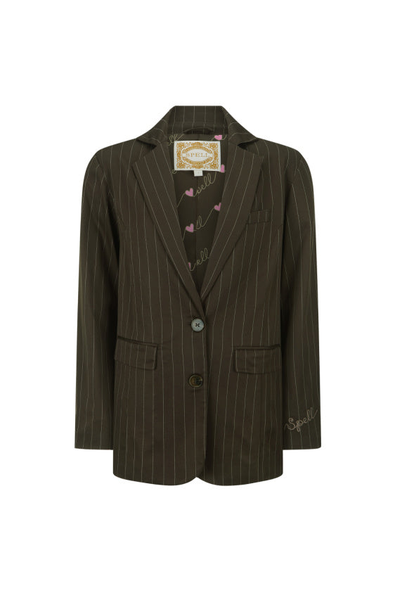 1998 Striped Blazer - Espresso Brown
