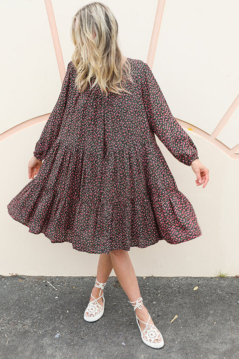 Honey Smock Dress - Ivy Rose Black