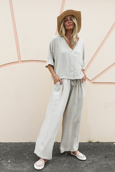 Safari Lounge Pants - Natural Linen