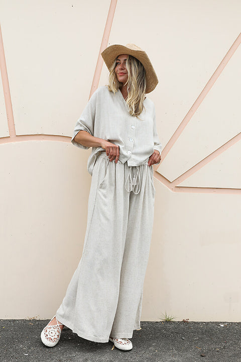 Safari Lounge Pants - Natural Linen