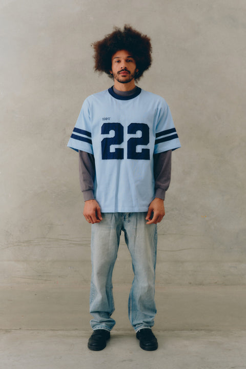 22 Motion Tee - Powder Blue and Navy