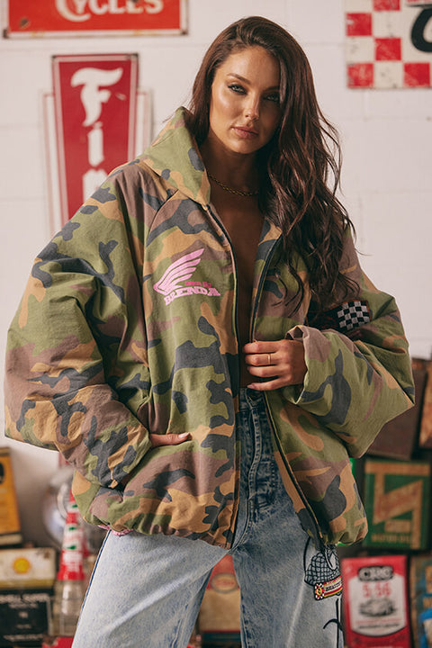 Be Kind Bomber Jacket - Camo