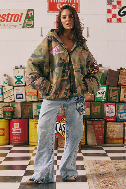 Be Kind Bomber Jacket - Camo