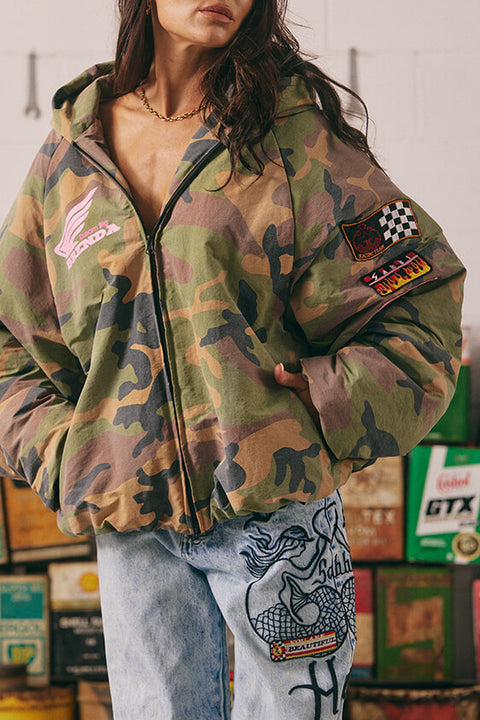 Be Kind Bomber Jacket - Camo