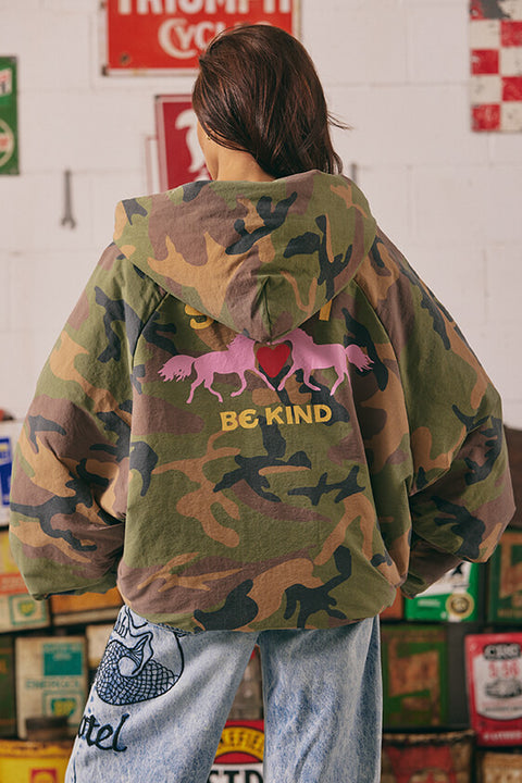 Be Kind Bomber Jacket - Camo