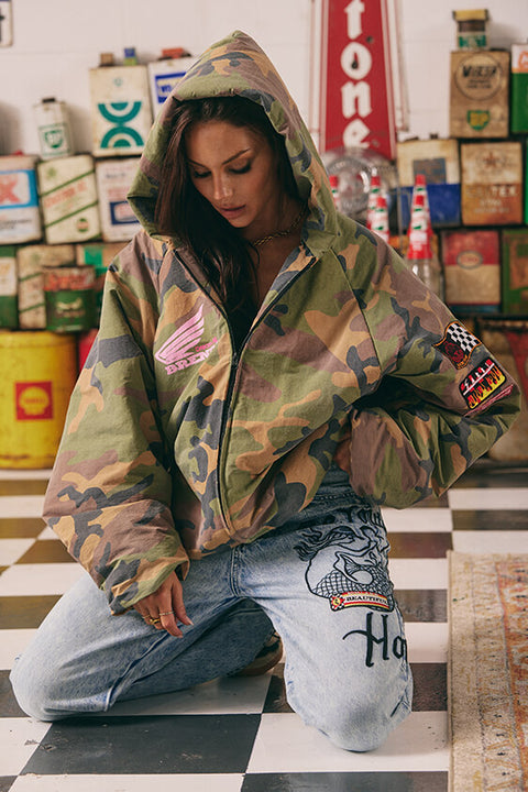 Be Kind Bomber Jacket - Camo