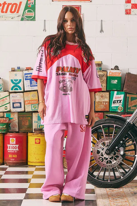 Mermaid Racing Very Oversized Tee - Pink