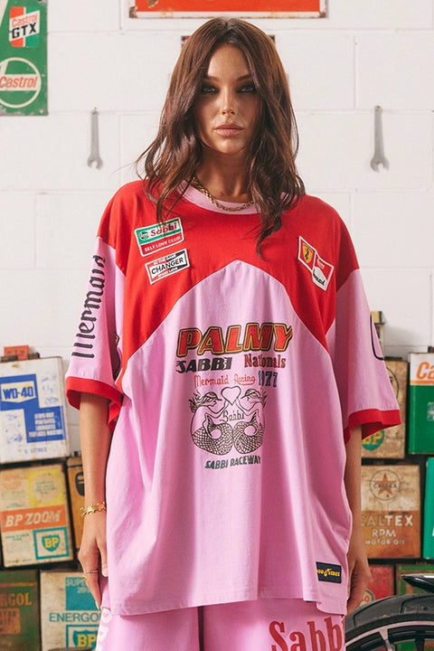 Mermaid Racing Very Oversized Tee - Pink