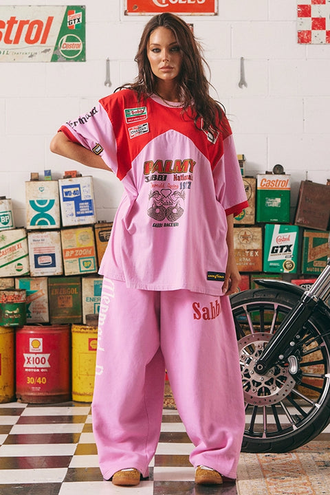 Mermaid Racing Very Oversized Tee - Pink