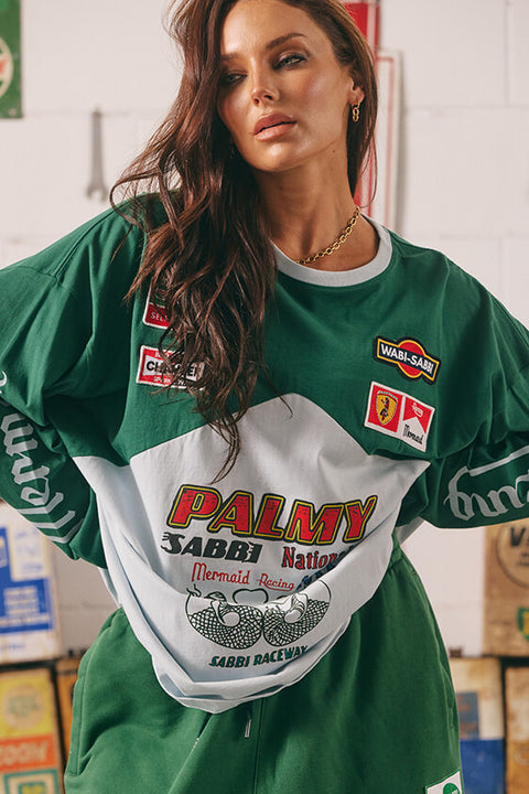 Mermaid Racing Long Sleeve Tee - Green