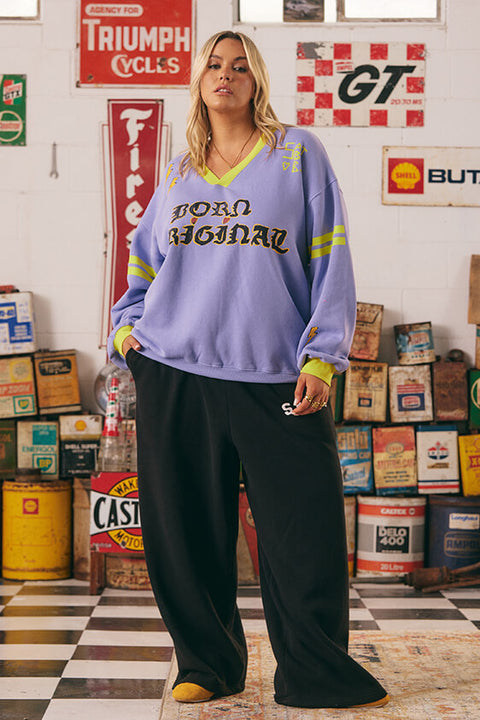 The Born Original Jumper - Chartreuse & Lilac