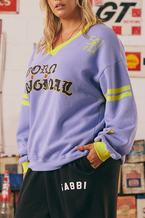 The Born Original Jumper - Chartreuse & Lilac