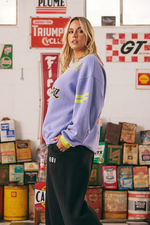 The Born Original Jumper - Chartreuse & Lilac