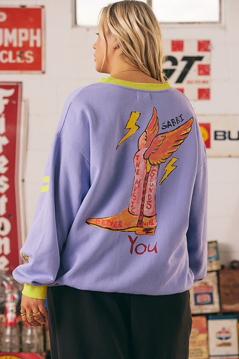 The Born Original Jumper - Chartreuse & Lilac