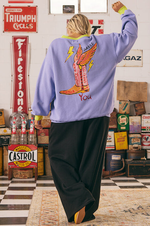 The Born Original Jumper - Chartreuse & Lilac
