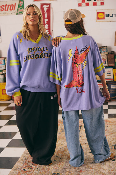 The Born Original Tee - Chartreuse & Lilac