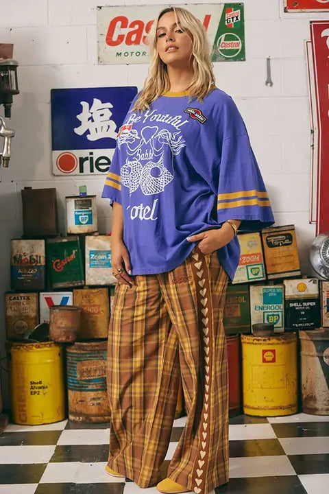 The Raving Hearts Pants - Tartan Mustard