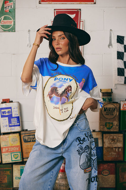COMING SOON - Pony Club Tee - Blue