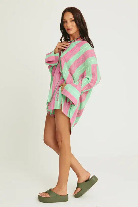 The Boxer Short - Pop Stripe Green