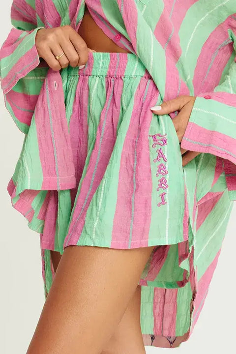 The Boxer Short - Pop Stripe Green