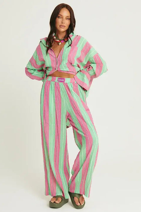 The Mexicola Pants - Pop Stripe Green