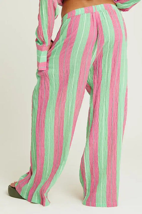 The Mexicola Pants - Pop Stripe Green