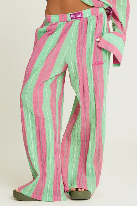 The Mexicola Pants - Pop Stripe Green