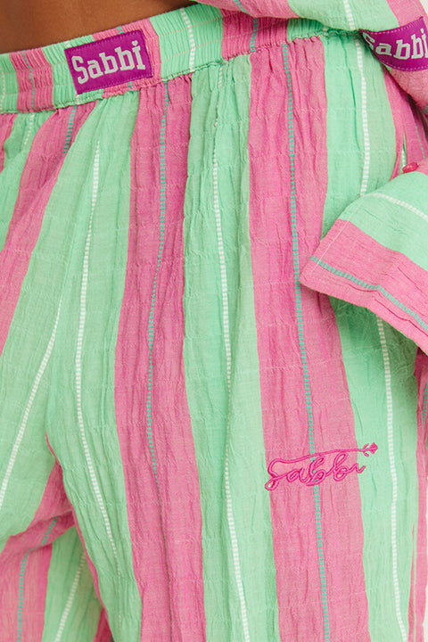 The Mexicola Pants - Pop Stripe Green