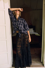 Noir Luxe Lace Skirt - Black