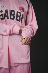 The 10 Long Sleeve Mesh Top - Pink