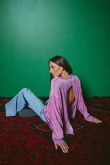 The Baby Got Back Long Sleeve Tee - Violet