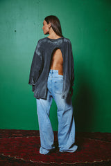 The Baby Got Back Long Sleeve Tee - Charcoal