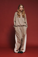 Acid wash Track Pants- Beige
