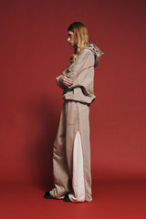 Acid wash Track Pants- Beige