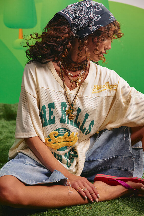 The Court Side Mesh Tee - Cream