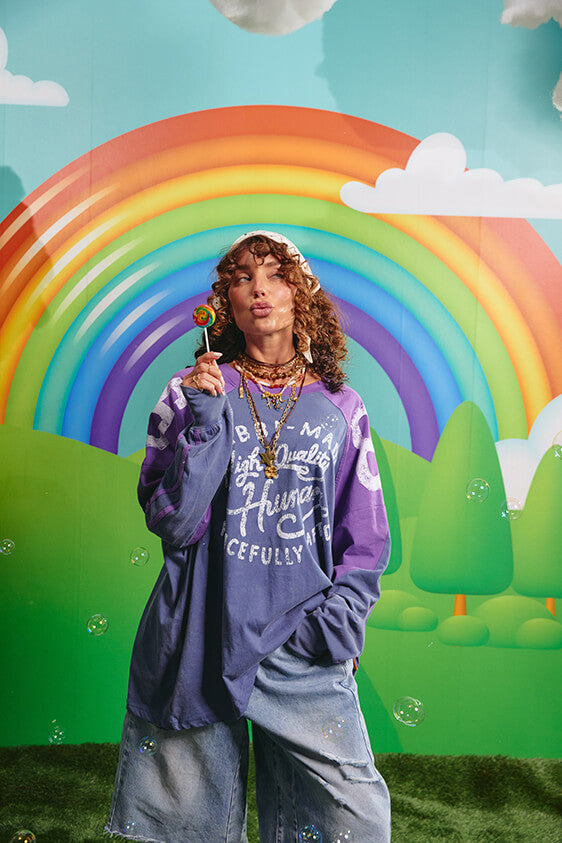The High Quality Human Long Sleeve Tee - Purple